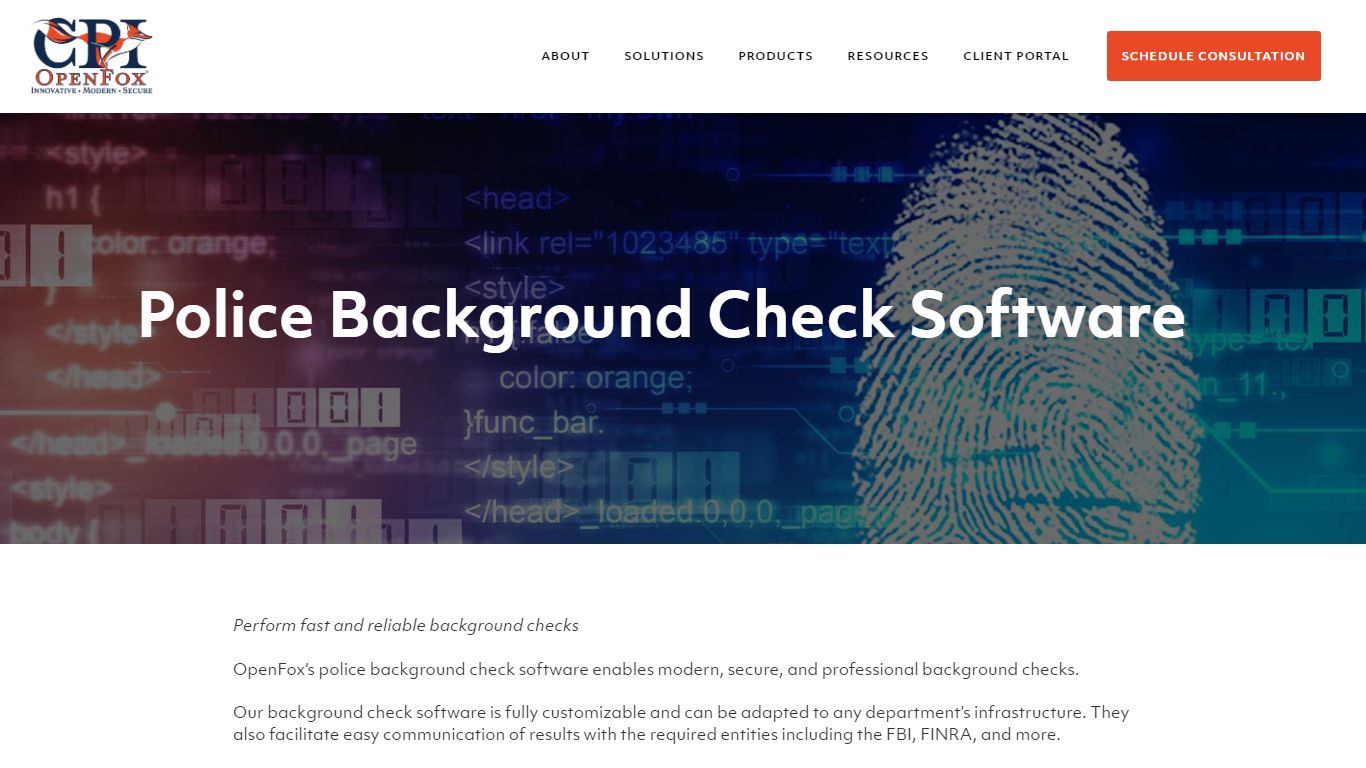 Police Background Check Software - CPI OpenFox